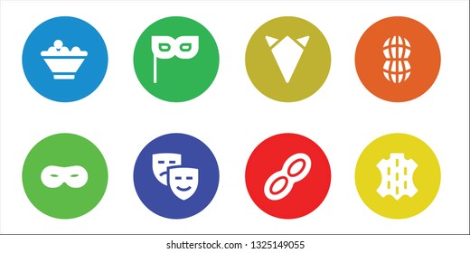 allergy icon set. 8 filled allergy icons.  Simple modern icons about  - Fruit bowl, Mask, Masks, Handkerchief, Peanut, Skin