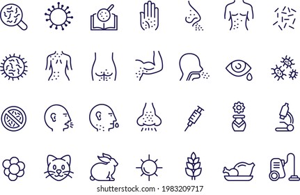 Allergy icon set vector design 