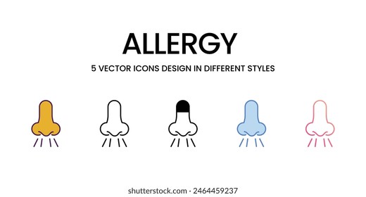 Iconos de la alergia ilustración de stock de Vector de estilo diferente