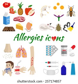 Allergy icons set