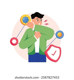 Allergy Immunotherapy Concepts Style illustrations. EPS 10 File stock illustration