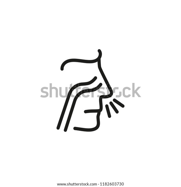 Allergy line icon. Nose, sinus, rhinitis\
Healthcare concept. Can be used for topics like medicine, medical\
checkup,\
otolaryngology