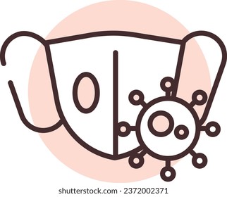 Allergy mask, illustration or icon, vector on white background.