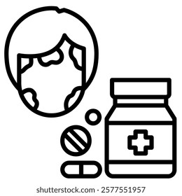 Allergy Medication icon line vector illustration