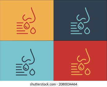 Allergy Nose Logo Template, Simple Flat Icon Of nose,sneeze,allergy