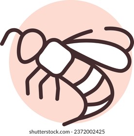 Allergy on bee, illustration or icon, vector on white background.