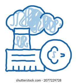 allergy on factory smog sketch icon vector. Hand drawn blue doodle line art allergy on factory smog sign. isolated symbol illustration