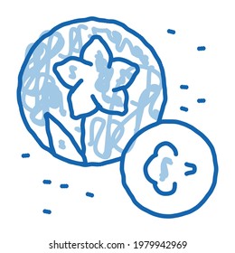 allergy on flowers sketch icon vector. Hand drawn blue doodle line art allergy on flowers sign. isolated symbol illustration