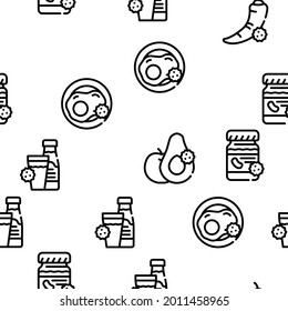 Allergie auf Produkten Vektor-nahtlose Muster-Thin-Line-Illustration