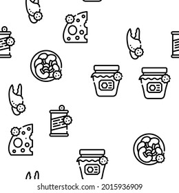 Allergy On Products Vector Seamless Pattern Thin Line Illustration