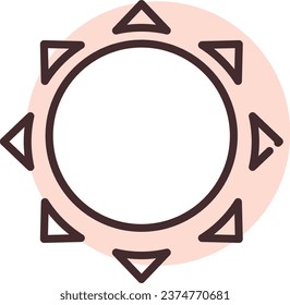 Allergy on UV rays, illustration or icon, vector on white background.