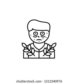 Allergy, plant, disease. Vector icon. On white background