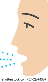 Allergy symptom flat design long shadow color icon. Allergic disease. Hay fever. Asthma, rhinitis, sneezing. Hypersensitivity of immune system. Allergen influence. Vector silhouette illustration