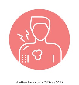 Allergy symptoms color line icon. Isolated vector element. Outline pictogram for web page, mobile app, promo