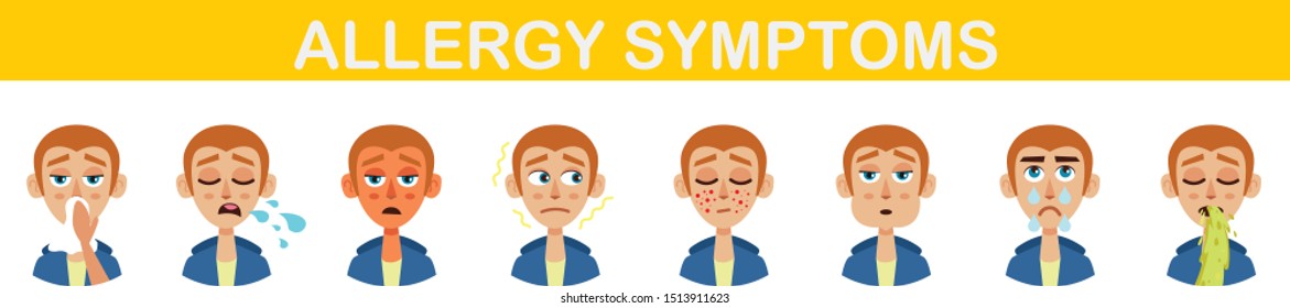 Allergy Symptoms Infographics Healthcare Template Design Stock Vector ...