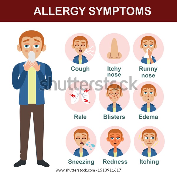 Allergy Symptoms Infographics Healthcare Template Design Stock Vector ...