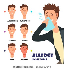 Allergy Symptoms Vector Illustration Cartoon Medical Stock Vector ...