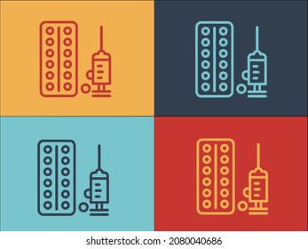 Allergy Syringe Logo Template, Simple Flat Icon Of syringe,medical,vaccine