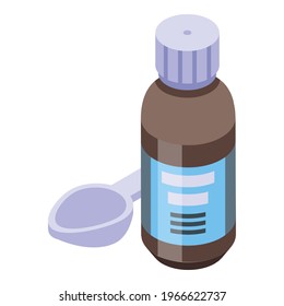 Icono de jarabe alérgico. Isométrico del icono vector del jarabe alérgico para el diseño web aislado en fondo blanco