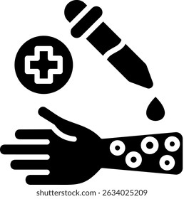 Ilustración vectorial de glifo de ícono de prueba de alergia