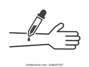 Allergy test vector icon concept - Allergies are a number of conditions caused by hypersensitivity of the immune system to typically harmless substances in the environment.