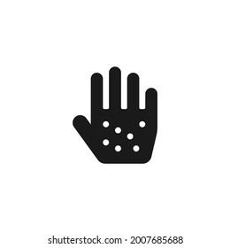 Allergy vector icon. Hand with allergy reaction black flat symbol Vector EPS 10