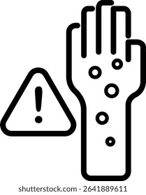 Allergy warning alert icon for medication