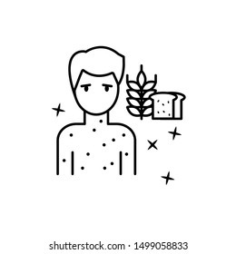 Allergy, wheat, bread, man icon. Element of allergy icon
