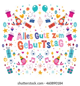 Alles Gute zum Geburtstag Deutsch German Happy birthday vector design