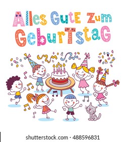 Alles Gute zum Geburtstag Deutsch German Happy birthday kids greeting card