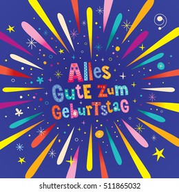 Alles Gute zum Geburtstag Deutsch German Happy birthday greeting card