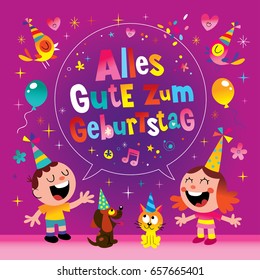 Alles Gute zum Geburtstag Deutsch German Happy birthday greeting card