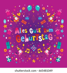 Alles Gute zum Geburtstag Deutsch German Happy birthday vector design