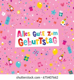 Alles Gute zum Geburtstag Deutsch German Happy birthday vector design