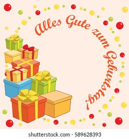 Alles gute zum Geburtstag - Happy birthday - vector background with gifts