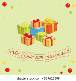 Alles gute zum Geburtstag - Happy birthday - light green vector greeting card