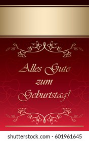 Alles gute zum Geburtstag - Happy birthday - red vector greeting card