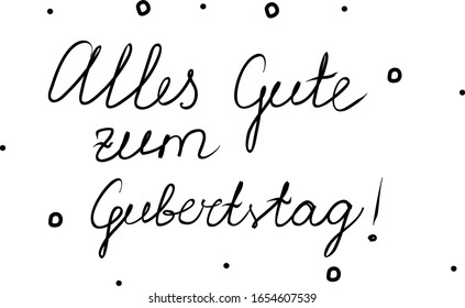 Alles Gute zum Geburtstag phrase handwritten with a calligraphy brush. Happy Birthday in german. Modern brush calligraphy. Isolated word black