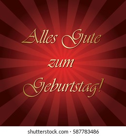 Alles gute zum Geburtstag - red vector greeting card with gradient