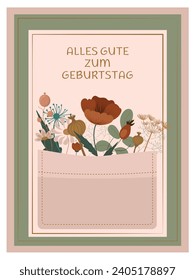 ALLES GUTE ZUM GEBUTSTAG. Geburtstagskarte. Vintage-Karte