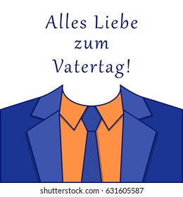 Alles Liebe zum Vatertag - Happy Father's Day Card Design. Vector Illustration.