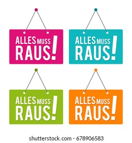 Alles muss raus - Everything must go Sale - Eps10 Vektor.