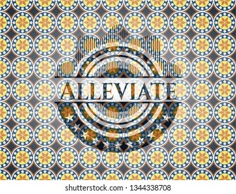Alleviate arabic badge background. Arabesque decoration.