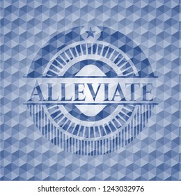 Alleviate blue polygonal badge.