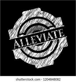 Alleviate chalkboard emblem written on a blackboard