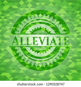 Alleviate green emblem with triangle mosaic background