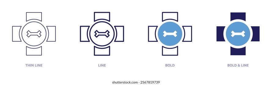 Alleviate icon in 4 different styles. Thin Line, Line, Bold, and Bold Line. Duotone style. Editable stroke.