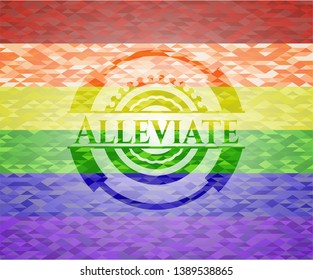 Alleviate lgbt colors emblem. Vector Illustration. Mosaic.