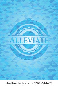 Alleviate light blue emblem. Mosaic background