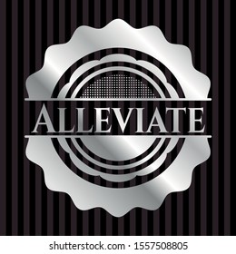 Alleviate silver badge or emblem. Vector Illustration. Mosaic.